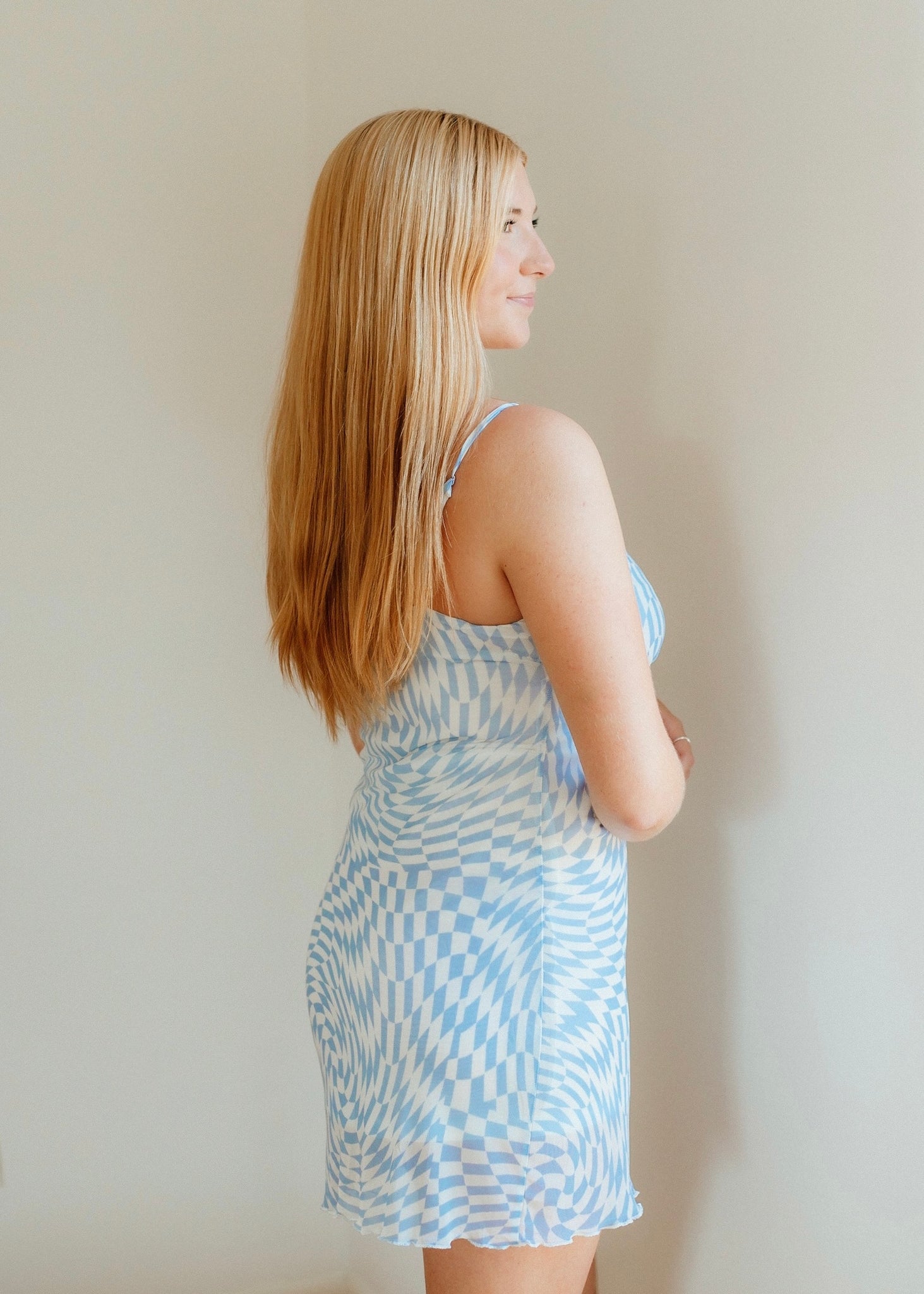blue checkered mini dress blue checkered mini dress