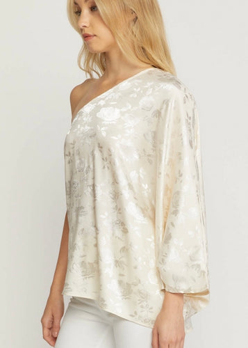 silky floral off shoulder top