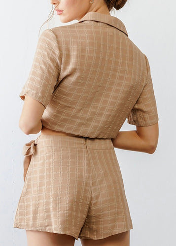plaid skort (khaki)