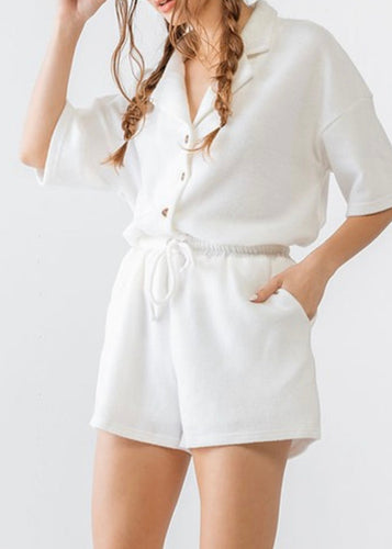 white comfy shorts