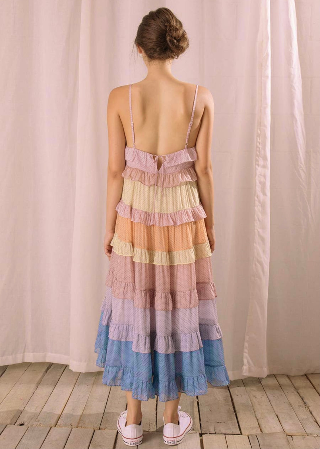 tiered pastel rainbow ruffle dress (multi) – tre' sorelle tiered pastel rainbow ruffle dress (multi) – tre' sorelle