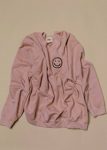 smiley crewneck (blush)