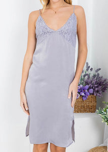lace slip dress (lavender)