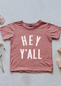 hey y’all baby/toddler tee (mauve)