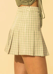 pleated mini skirt (sage) *last one* M